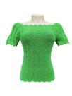 Cropped Zig Zag Blusa Feminina Gola Canoa Moda Tricô Primavera Verão Cropped Zig Zag Blusa Feminina Gola Canoa Moda Tricô Primavera Verão