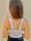 Cropped Zíper frontal Com Bojo Regata Crepe Feminino