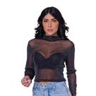 Croppeds em tule Lurex Manga Longa Transparente Croppeds em tule Lurex Manga Longa Transparente
