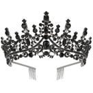 Crown Tiara CURASA Black Crown Crystal para mulheres de Halloween