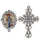 Crucifixo Arabesco Terço de Noiva Relicario Santa Gianna Peças para Montar Terços Catolicos Casamento Artesanato