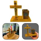 Crucifixo com Porta Objetos Medalha de São Bento