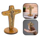 Crucifixo Cruz Da Unidade De Mesa Ouro Velho 12 Cm