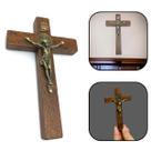Crucifixo Cruz De Porta Ou Parede Madeira Rústica São Bento 12 Cm