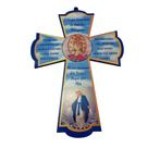 Crucifixo Cruz Ns das Graças Medalha Milagrosa Parede Com Oração 27 cm