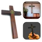 Crucifixo Cruz Sem o Cristo Porta Parede Medalha De São Bento 12 Cm