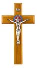 Crucifixo De Madeira P/ Parede Jesus Cruz Crucificado 21cm