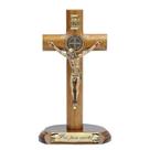 Crucifixo de Mesa Cilíndrica com São Bento 12cm Crucifixo de Mesa Cilíndrica com São Bento 12cm