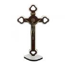 Crucifixo de Mesa com medalha de São Bento - Branco 24cm