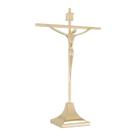 Crucifixo de Mesa em Metal Aço Inox Dourado 22 cm - Decoração Religiosa Católica Crucifixo de Mesa em Metal Aço Inox Dourado 22 cm - Decoração Religiosa Católica
