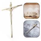 Crucifixo de Metal Dourado Parede Grande 28 cm