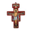 Crucifixo de Parede Cruz São Damião São Francisco 9cm
