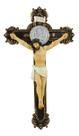 Crucifixo De Parede Marrom Resina Realista Jesus Cruz 38cm