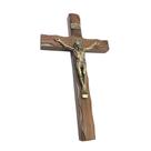 Crucifixo De Parede Moldado São Bento Madeira OV 25 Cm