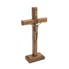 Crucifixo de parede ou mesa Com Medalha São Bento 19 cm Ouro Velho AR4361