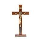 Crucifixo, intercessão, parede/mesa, cruz de madeira, São Bento, 25cm