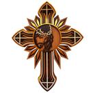 Crucifixo Jesus Cristo, Alto Relevo, Dourado, 30 cm, MDF Crucifixo Jesus Cristo, Alto Relevo, Dourado, 30 cm, MDF