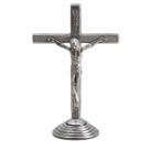 Crucifixo Painel de Carro 6cm Cruz Metal Dupla Face Prata