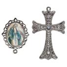 Crucifixo Para Terço de Noiva Relicario Maria Passa na Frente Peças para Montar Terços Catolicos Casamento Artesanato