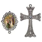 Crucifixo Para Terço de Noiva Relicario São Bráz Peças para Montar Terços Catolicos Casamento Artesanato