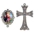 Crucifixo Para Terço de Noiva Relicario São Sebastião Peças para Montar Terços Catolicos Casamento Artesanato Crucifixo Para Terço de Noiva Relicario São Sebastião Peças para Montar Terços Catolicos Casamento Artesanato