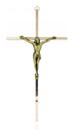 Crucifixo Parede Metal Jesus Cristo Cruz Dourado 25.5cm