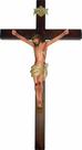 Cruz, Crucifixo De Parede Madeira Com Cristo Resina 49 Cm