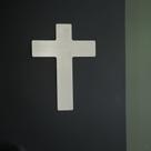 Cruz Crucifixo para Decoração em Inox 16x12cm com Dupla Face