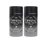 Crystal Deodorant Magnesium Solid Stick, desodorante natural, carvão vegetal e melaleuca, 2,5 onças (pacote com 2)