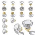 Crystal Knobs, pacote com 16 CEYMIO, 3,6 cm, ouro escovado vintage