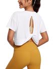 CRZ YOGA Cropped Top Branco com Costas Abertas para Yoga P CRZ YOGA Cropped Top Branco com Costas Abertas para Yoga P
