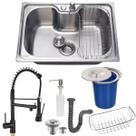 Cuba 50x40cm em inox304 com torneira gourmet preta e lixeira