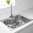 Cuba 60x42cm inox escovado com torneira monocomando escovada