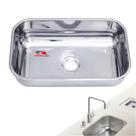 Cuba Anti Ruído De Embutir Funda 56x34x14 Cm Aço Inox 430 Polida Para Cozinha