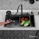 Cuba Cascata Gourmet Premium Cozinha Torneira Inox 304 Monocomando Completa Gourmet Com Lavador de Copos