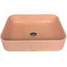Cuba Concreto Rosa 50x35 Grande Sobrepor Banheiro Retangular Apoio Lavabo Pia Cuba Concreto Rosa 50x35 Grande Sobrepor Banheiro Retangular Apoio Lavabo Pia