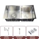 Cuba Cozinha Dupla Gourmet 78x43cm Luxo Moderna Premium Com Acessórios Dourado Inox Black