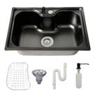 Cuba Cozinha Gourmet Aço Inox Luxo Com Acessórios 60x42 Preto