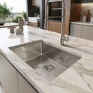 Cuba Cozinha Gourmet Inox 70x40 Aço Inoxidável 304 1mm Escovado Com Válvula 4½ Compatível Com Triturador Instalação Embutir Ou Sobrepor
