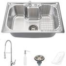 Cuba cozinha gourmet pia aço inox com acessórios Carajás pingoo.casa Torneira monocomando Envira