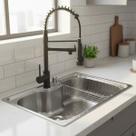 Cuba cozinha inox escovado 60x42 com torneira gourmet black