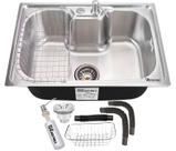 Cuba Cozinha Pia Gourmet Aço Inox 50x40cm 26l Com Acessórios Kit Completo Válvula Sifão Ravenna
