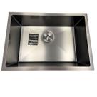 Cuba de aco inox 201 premium 650x450x200mm espessura 0.8mm acabamento preto br cubas