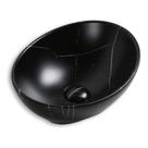 Cuba De Apoio Oval 41x33,5cm Mármore Preto Everfort