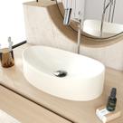 Cuba de Apoio Oval Canoa BC47 47x30cm Lapimat Bege/Matte Fosca Compace