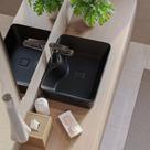 Cuba de Apoio para Banheiro/Lavabo Cerâmica Quadrada 48 cm Manplex Preto/Fosco