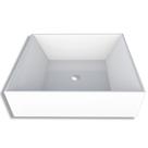Cuba de Apoio Prisma para Banheiro em Mármore Sintético com Base Branca 40cm - P88835 - COZIMAX