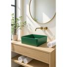 Cuba de Apoio Quadrada Preta 36x36cm Slim em Cerâmica EVERFORT para Banheiro e Lavabo