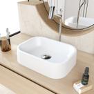 Cuba de Apoio Retangular Br37 37,8x28cm Lapimat Branco Branca Matte Fosca