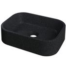 Cuba De Apoio Retangular Para Banheiro Lavabo C01 Br37w Preto Granit Matte - Lyam